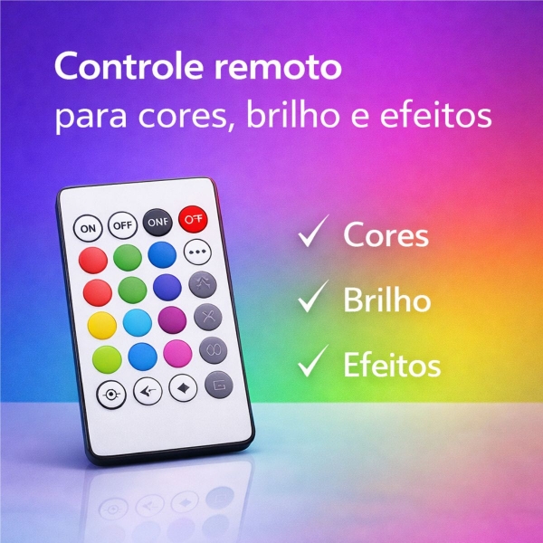 Lampada Bluetooth Caixa De Som Led RGB 12W Controle Remoto