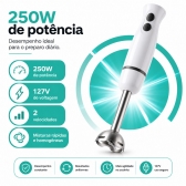 Mixer Portatil 3x1 250w Batedor Potente Triturador Bak -110v