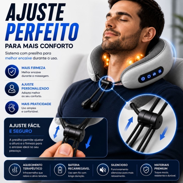 Almofada Massageador Para pescoço - Cinza