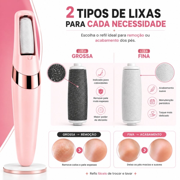 Kit Lixa Elétrica Pé Removedor Calos + Lixadeira Elétrica Unhas