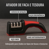 Kit Facas Cozinha 6 Peças Com Afiador Descascador Tesoura