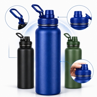 Garrafa Térmica Inox 1200ml Parede Dupla Isolamento a Vácuo Antivazamento com Alça 180°