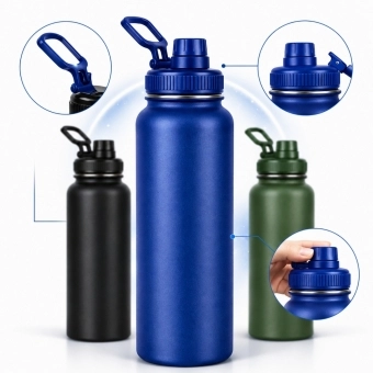 Garrafa Térmica Inox 1200ml Parede Dupla Isolamento a Vácuo Antivazamento com Alça 180°