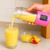 Mini Liquidificador Portátil Recarregável 380ML 6 Laminas - Rosa