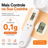 Colher Medida Balança Digital Eletrônica Cozinha Até 500g - Branca