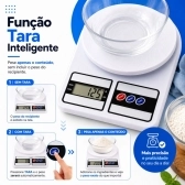 (KT) Kit balança cozinha + faca inox 24cm + amolador de faca
