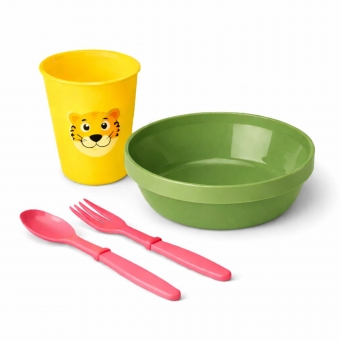 Kit Alimentação Infantil 4 Peças Bebê Livre BPA 0 a 24 Meses