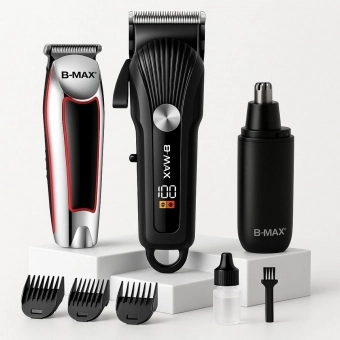 Kit Maquina Profissional Cortar Cabelo Acabamento Aparador Preto