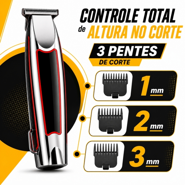 Máquina Cabelo Acabamento Profissional Aparador Pelos Nasal Prateado