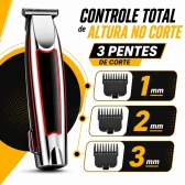 Máquina Cabelo Acabamento Profissional Aparador Pelos Nasal Prateado