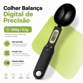 Colher Medida Balança Digital Eletrônica Cozinha Até 500g - Preta