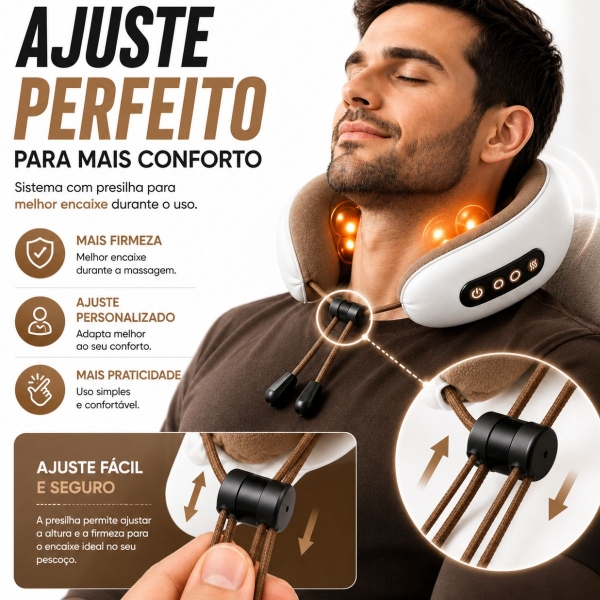 Almofada Massageador Para pescoço - Marrom