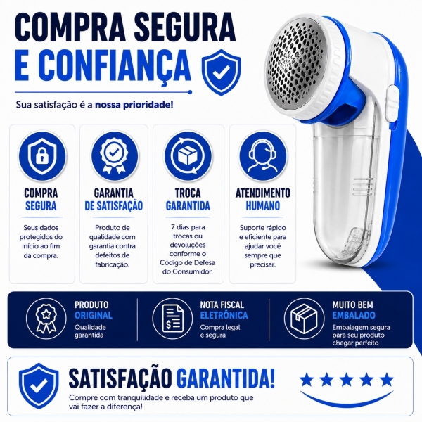 Removedor Elétrico de Pelos e Fiapos LuaTek LMF 1103