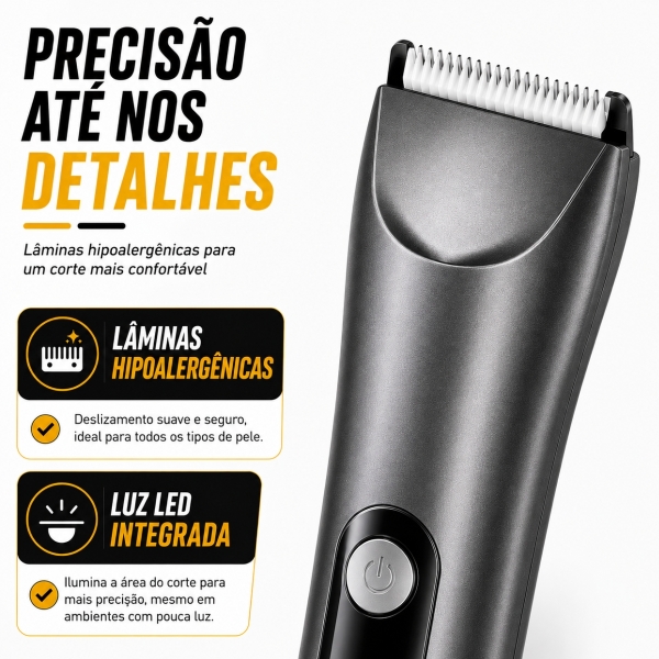 Kit Depilador Corporal Masculino Cerâmica 5W Aparador Nasal