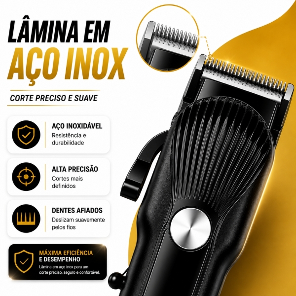 Máquina de Cortar Cabelo Profissional Display Digital 5w