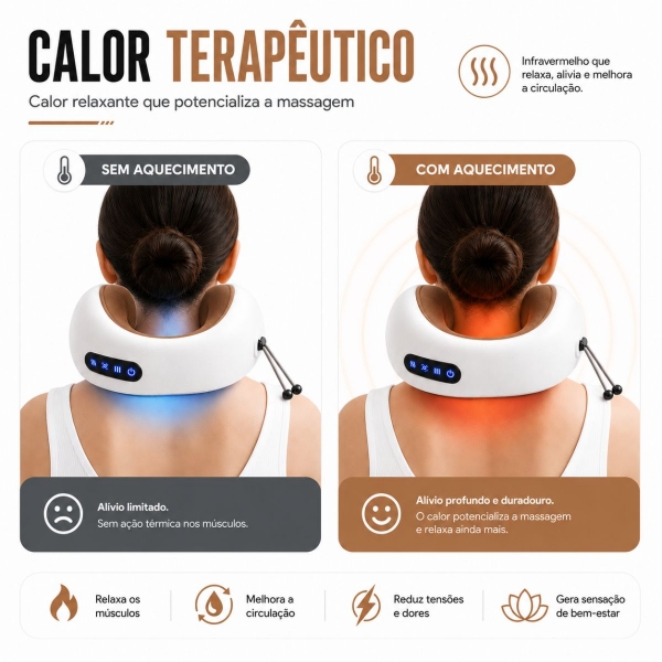 Almofada Massageador Para pescoço - Marrom