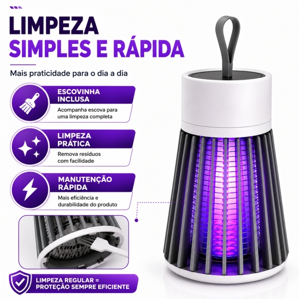 Lâmpada Mata Mosquitos Repelente Elétrico USB Ultravioleta