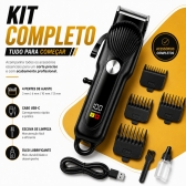 Máquina de Cortar Cabelo Profissional Display Digital 5w