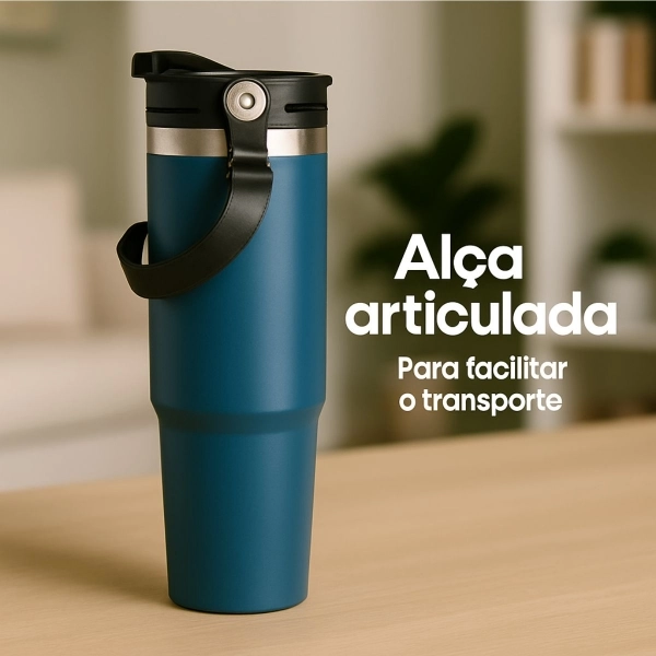 Garrafa Caneca Térmica  900ml - Azul