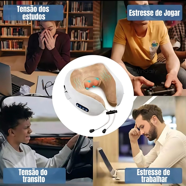Almofada Massageador Para pescoço - Marrom