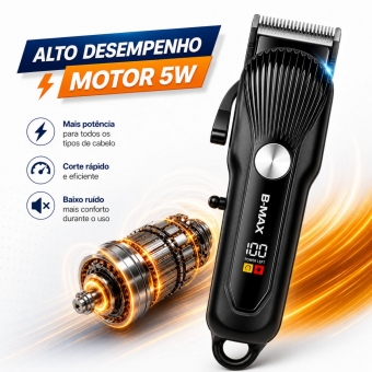 Máquina de Cortar Cabelo Profissional Display Digital 5w