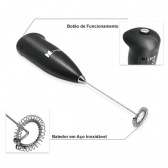 Mini Mixer Portátil Misturador De Bebidas Preto Aço Inox