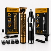 Kit Maquina Dragão Cabelo Barba E Aparador De Pelo De Nariz