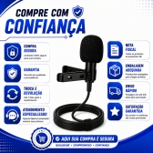 Microfone de Lapela P3 com Fio 2,5m para Celular e PC