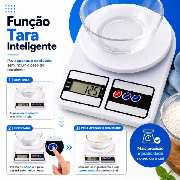 Kit Faca Serrilhada 24cm Inox Profissional Com Balanca Digital 10kg
